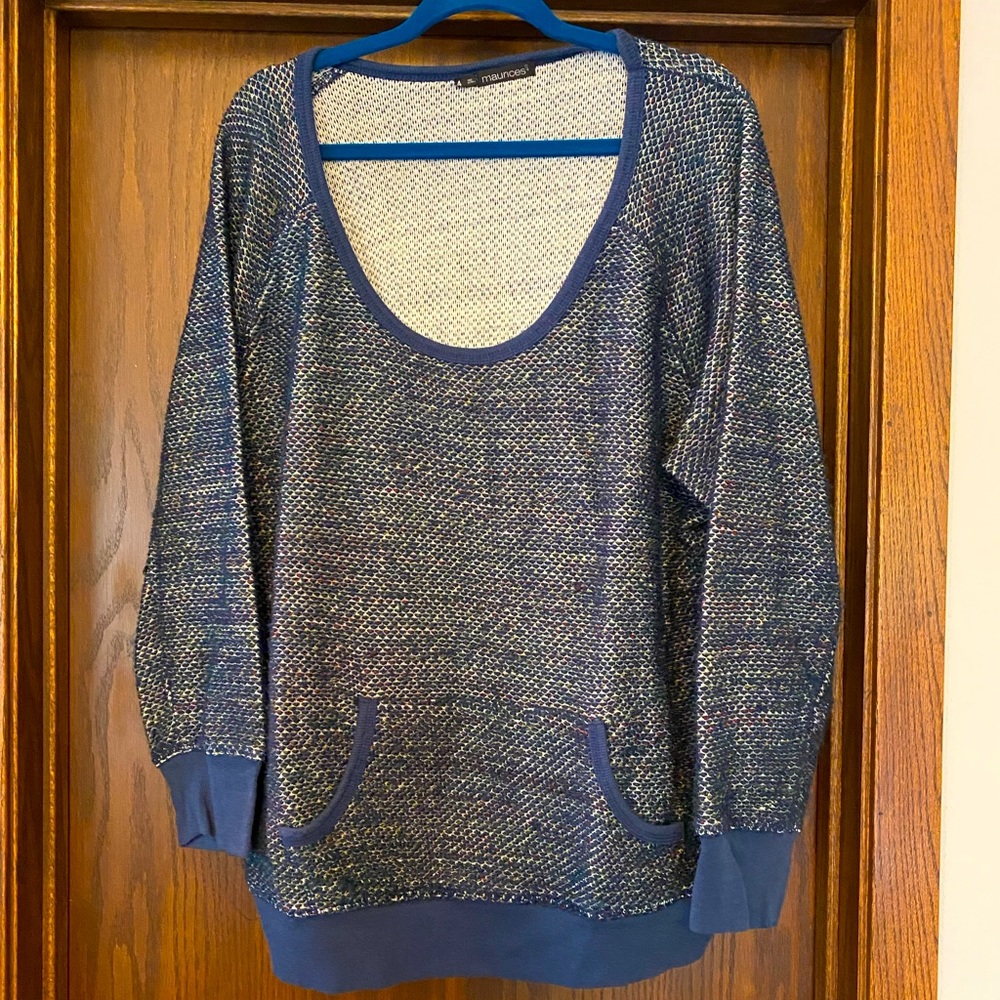 Maurice’s blue/multicolor scoop neck sweater